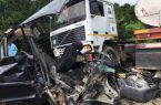 مرگ ۴ نفر در تصادف مرگبار کامیون با دو پراید در تنکابن + تصاویر