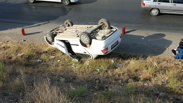 مرگ دوقلو های ۳ ساله در واژگونی خودروی تیبا در ایزدشهر