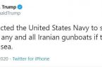 تهدید جدید ترامپ : دستور شلیک به قایق‌های ایران را صادر کردم!