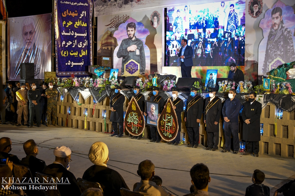 تصاویری از مراسم وداع با پیکر شهدای خان طومان در ساری