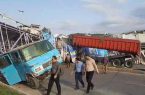 جزئیات برخورد کامیون به پل عابر پیاده در بهشهر